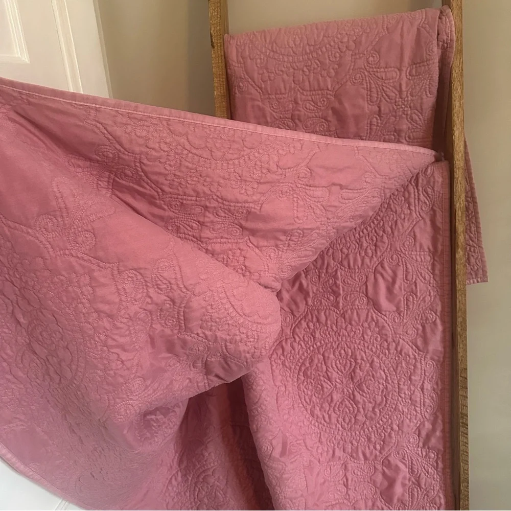 TWIN Lilac Lavender Pink Quilted Bedspread quilt blanket